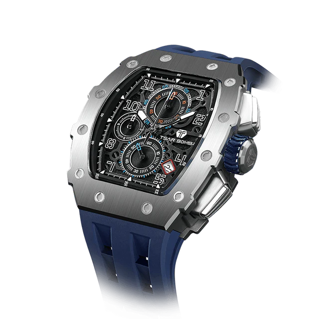 Elemental Series – Takvim Fonksiyonlu Çelik Saat TB8204Q-34(Silver&Black&Blue)