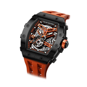 Elemental Serisi – Çelik Otomatik Saat TB8208A-01 (Siyah&Turuncu)