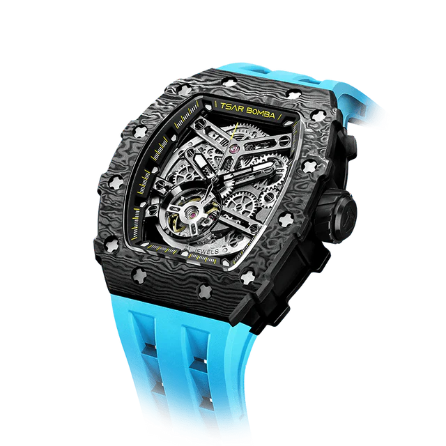Elemental Serisi – Karbon Fiber Otomatik Saat TB8208CF-11 (Mavi&Siyah)